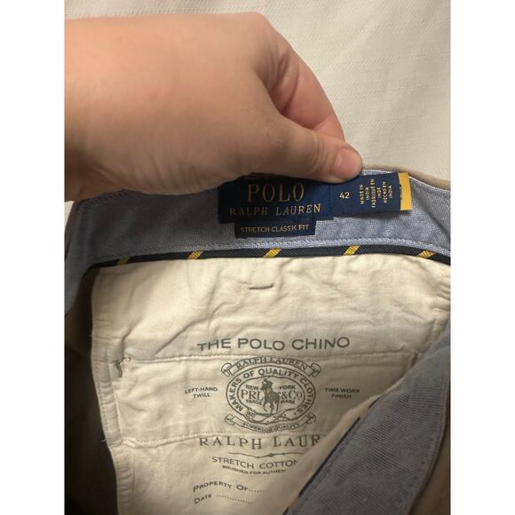 NWT Polo Ralph Lauren Men's Classic Fit Stretch Chino Shorts Tan Size 42 - Picture 4 of 7
